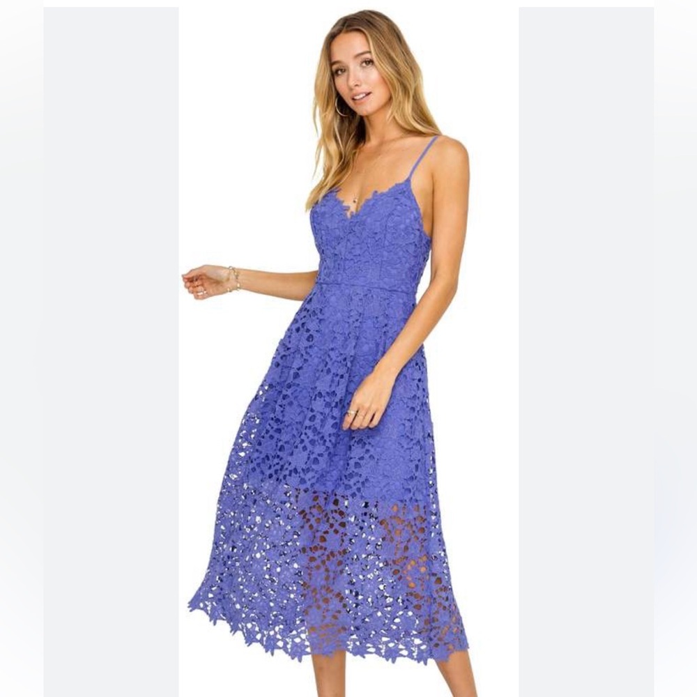 ASTR The Label A line midi lace dress